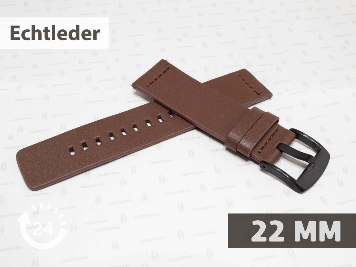 22mm Uhr-Armband, Dark brown, RY-60>